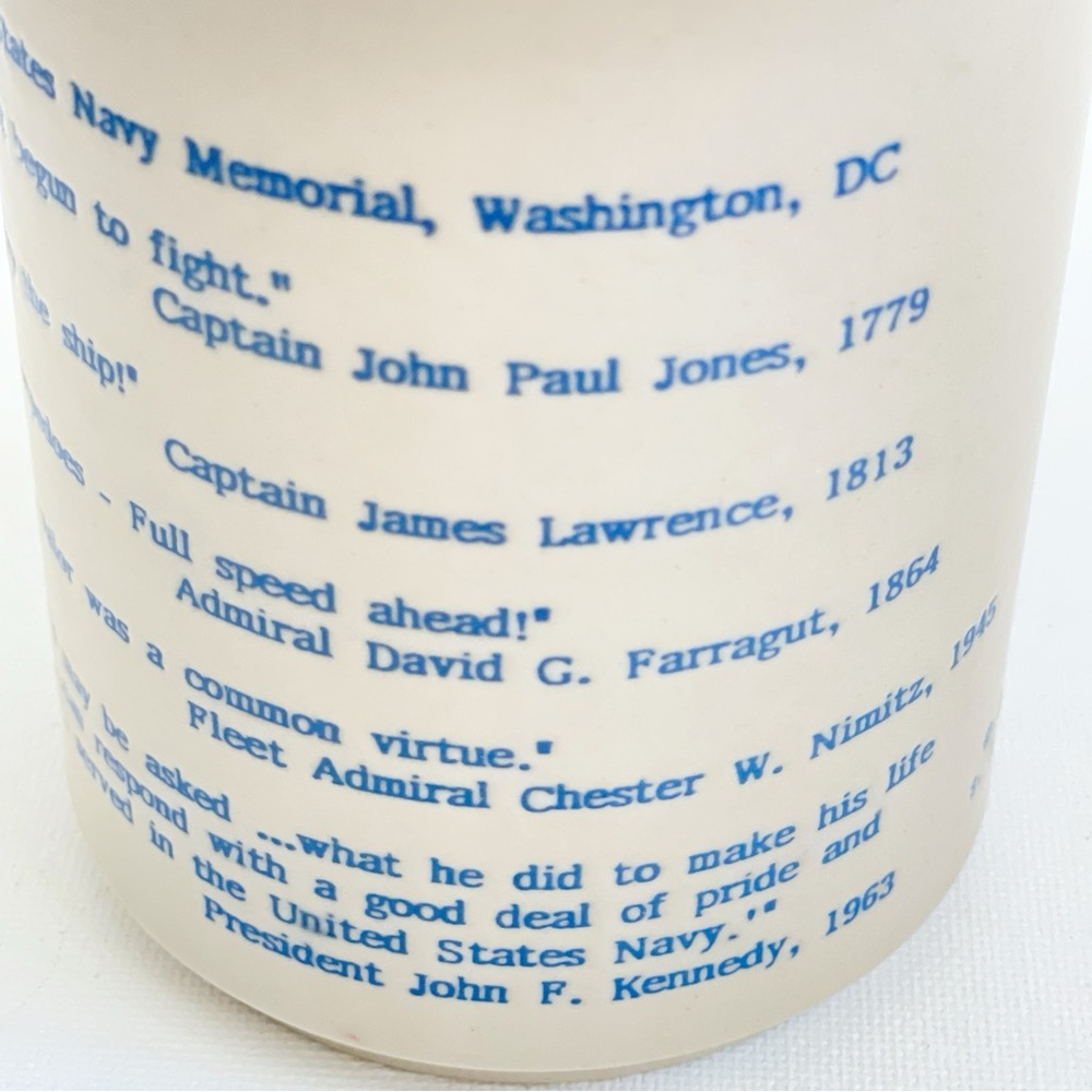 U.S. Navy Memorial Mug ©️1992 The Lone Sailor Military Veteran Coffee Cup - Picture 10 of 14